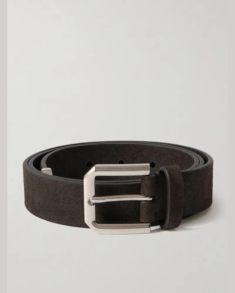 Brunello Cucinelli 3cm Suede Belt Brown