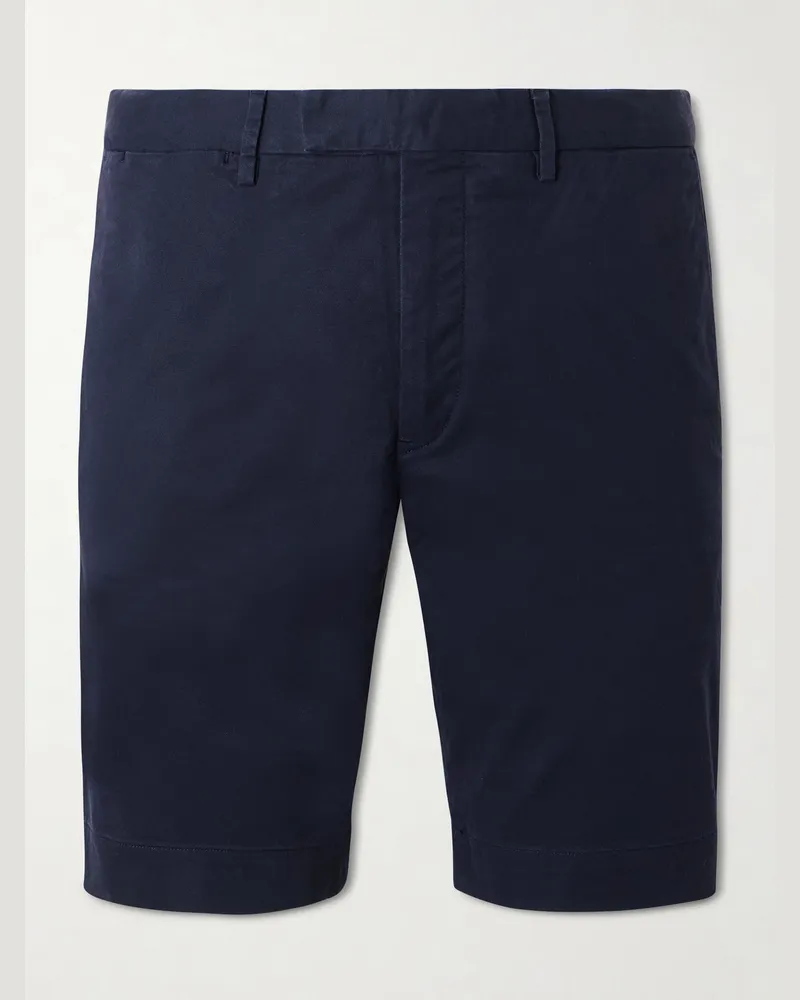 Ralph Lauren Straight-Leg Stretch Cotton-Twill Shorts Blue