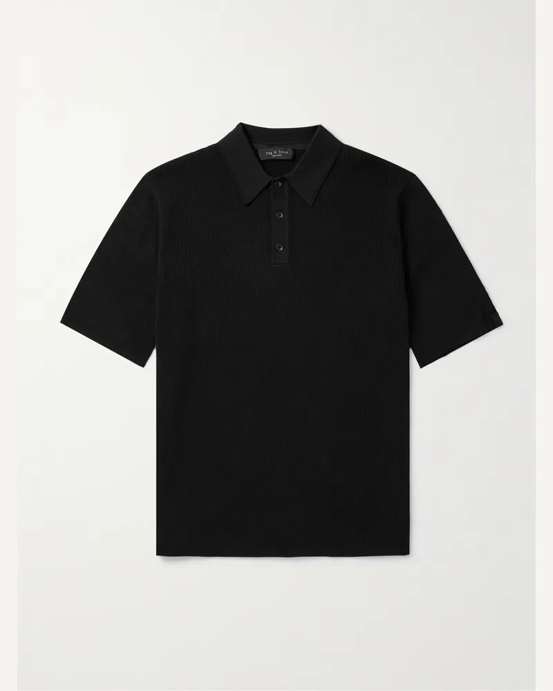 Rag & Bone Harvey Polohemd aus einer Baumwollmischung Schwarz