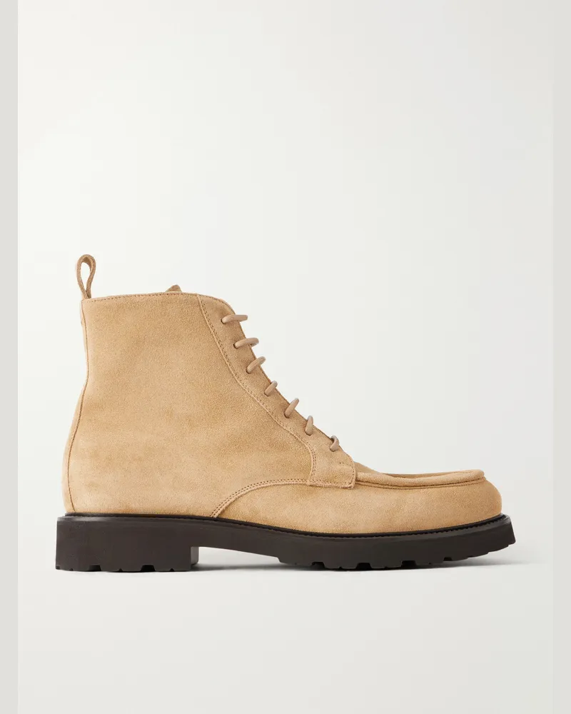Canali Suede Lace-Up Boots Neutrals