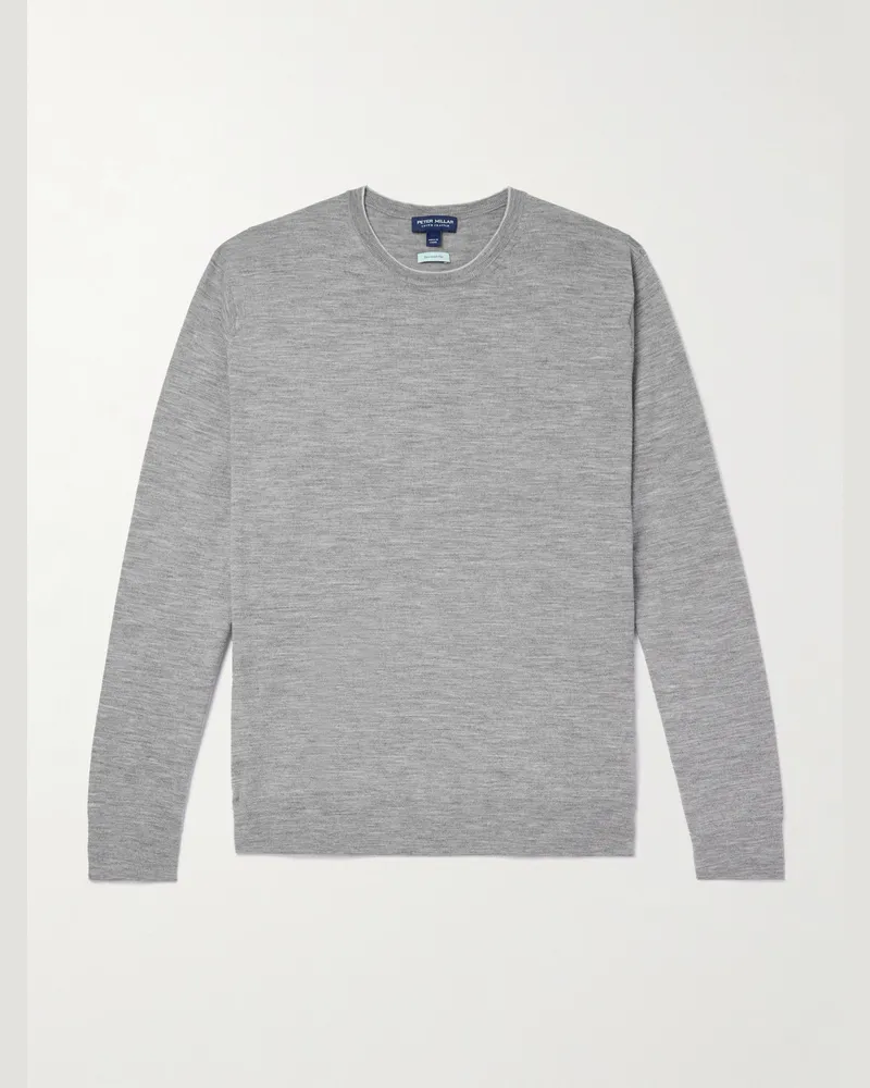 Peter Millar Excursionist Flex Merino Wool-Blend Sweater Gray