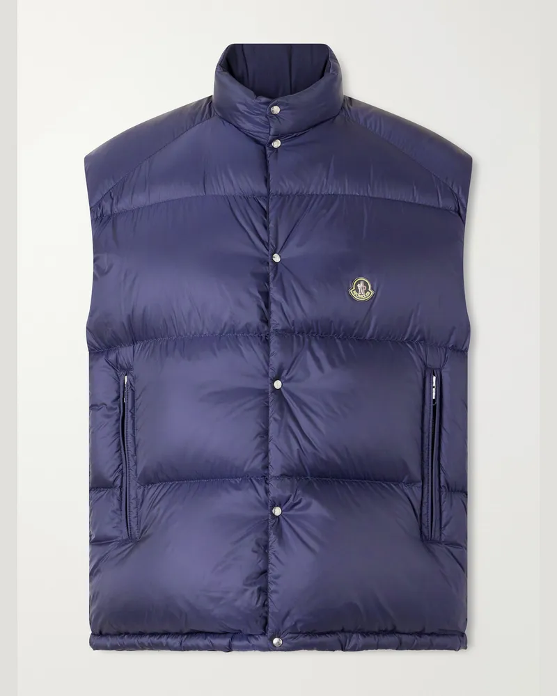Moncler Tibb Reversible Virgin Wool Down Gilet Blue