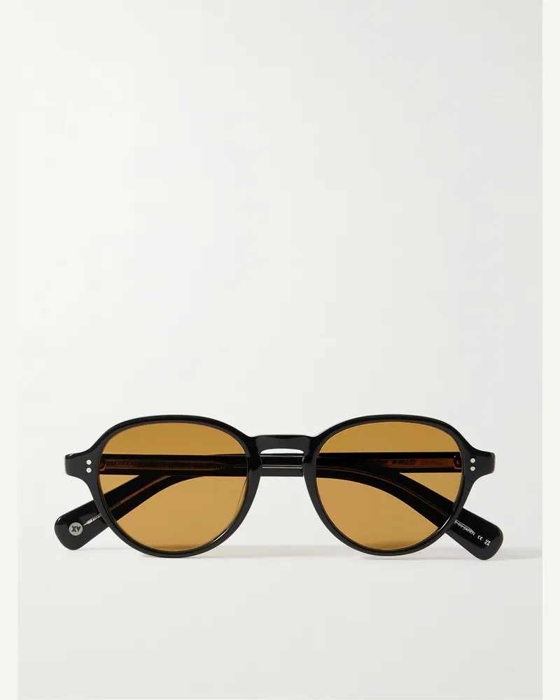 Garrett Leight Casillas Sonnenbrille mit rundem Rahmen aus Azetat Schwarz