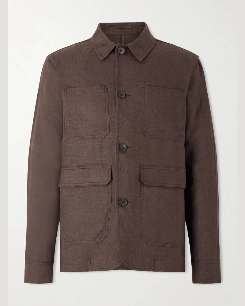 MR P. Hemdjacke aus Leinen Braun