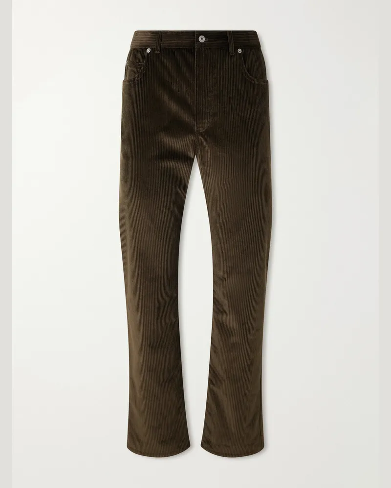 Loewe Straight-Leg Cotton-Corduroy Trousers Brown