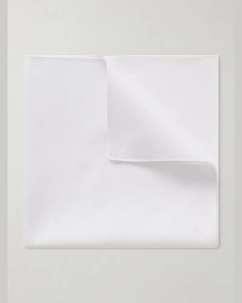Brunello Cucinelli Cotton-Twill Pocket Square White