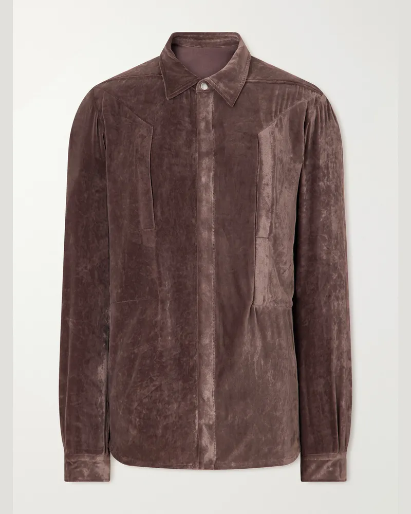 Rick Owens Fogpocket Velour Jacket Purple