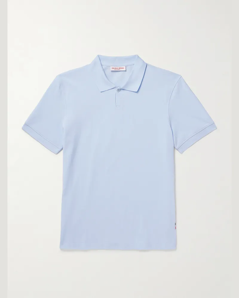Orlebar Brown Bruno Organic Cotton-Piqué Polo Shirt Blue