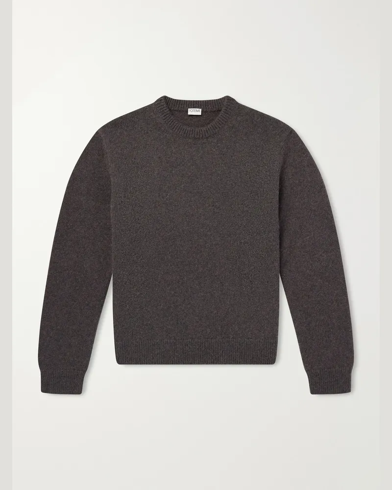 Totême Camel Hair Knit Sweater Brown