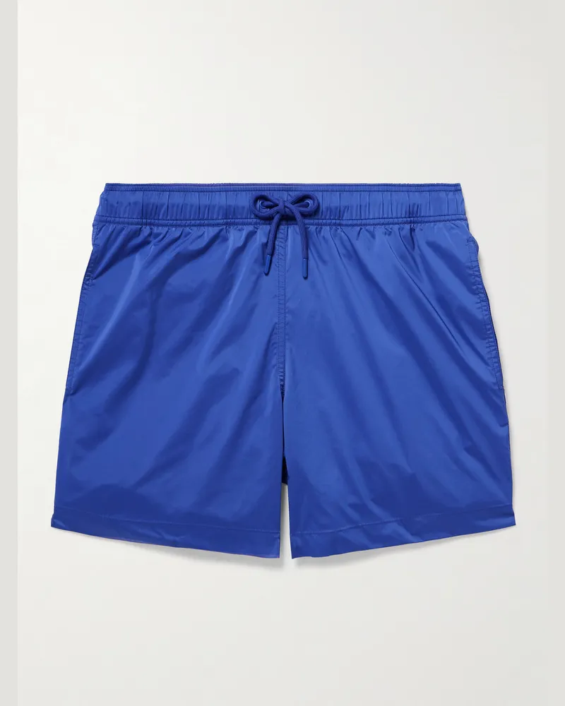 Frescobol Carioca Salvador Straight-Leg Mid-Length Recycled Swim Shorts Blue