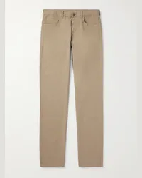 Canali Gerade geschnittene Hose aus Twill aus einer Baumwollmischung Neutral