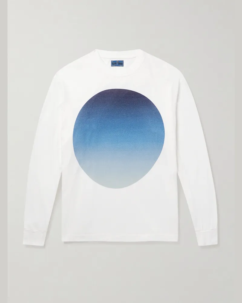 Blue Blue Japan Printed Cotton-Jersey T-Shirt White