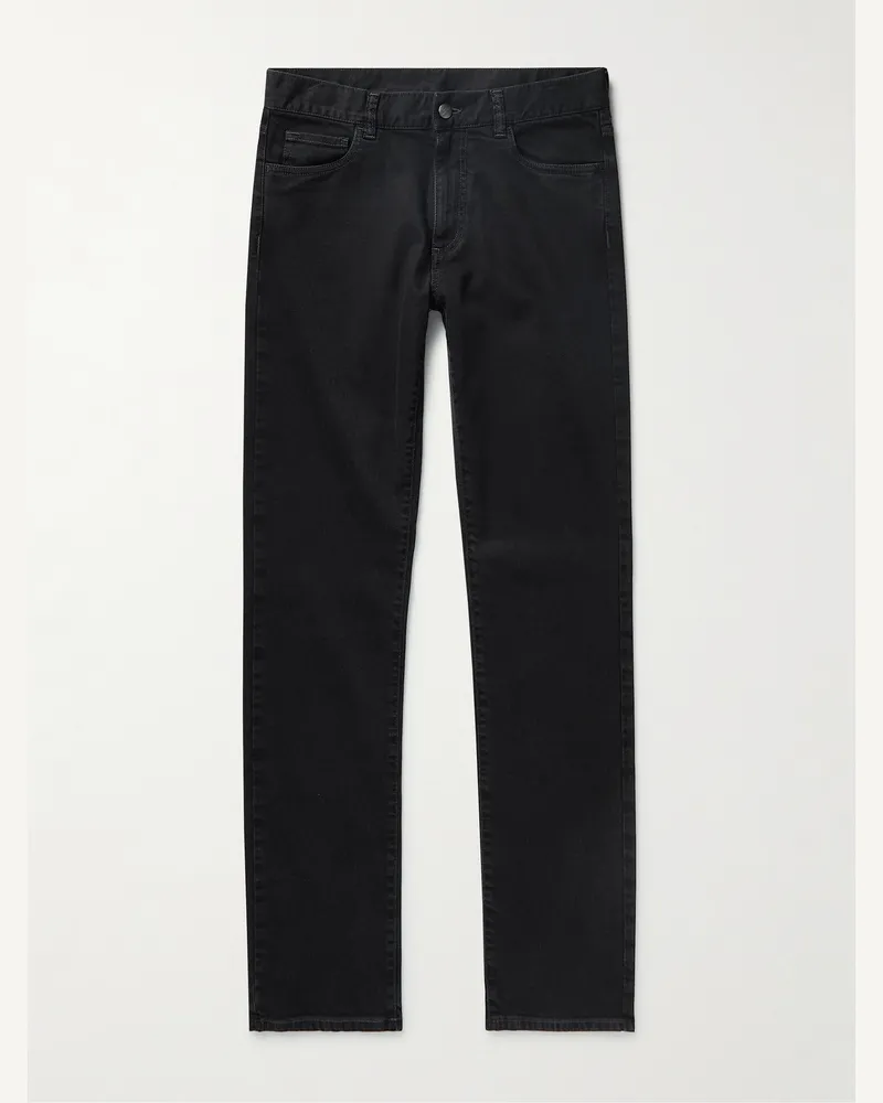 Canali Schmal geschnittene Jeans Schwarz