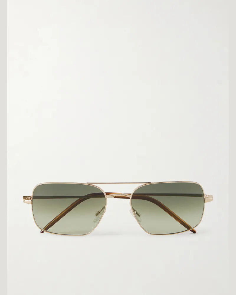 Oliver Peoples Victory II Aviator-Style Gold-Tone Sunglasses Gold