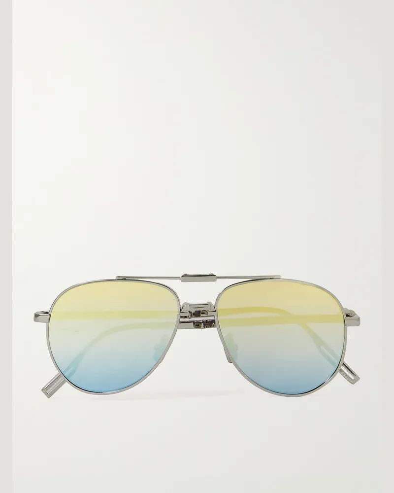 Dior Dior90 A1U silberfarbene Pilotensonnenbrille Silber