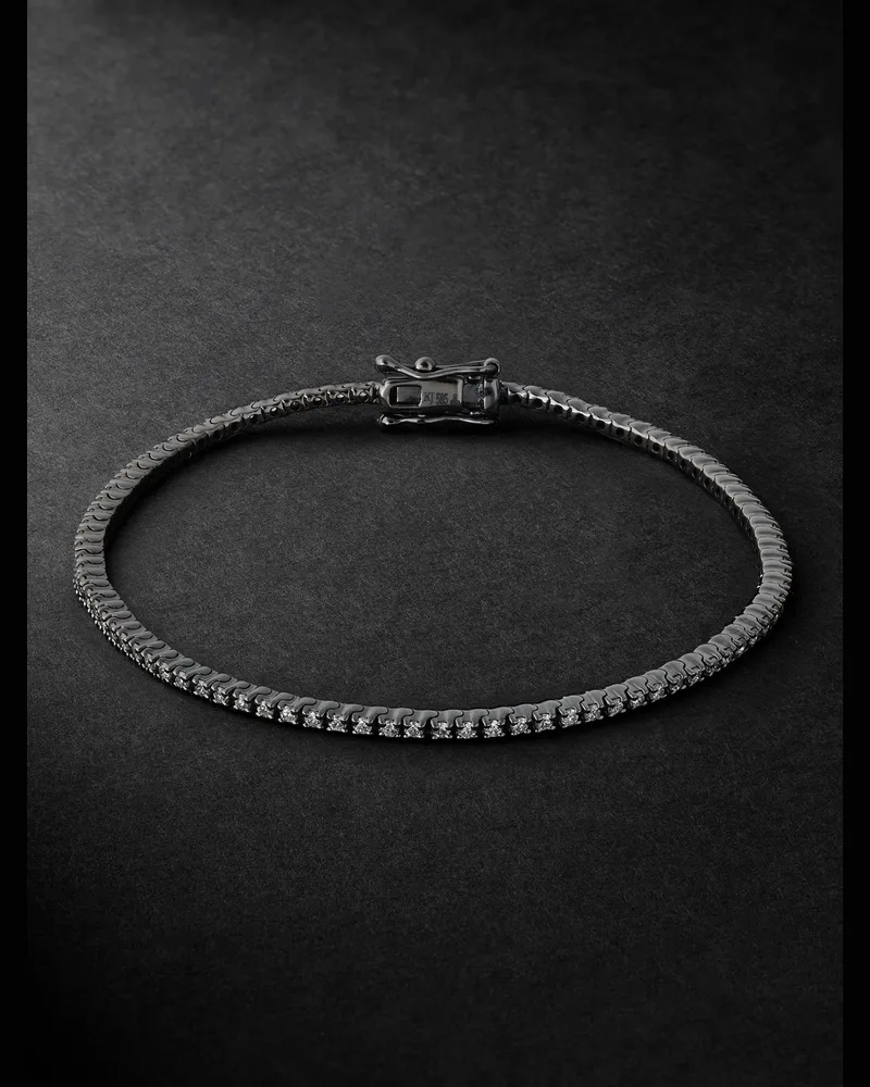 Kolours Spectra 14-Karat Blackened Gold Diamond Tennis Bracelet Silver