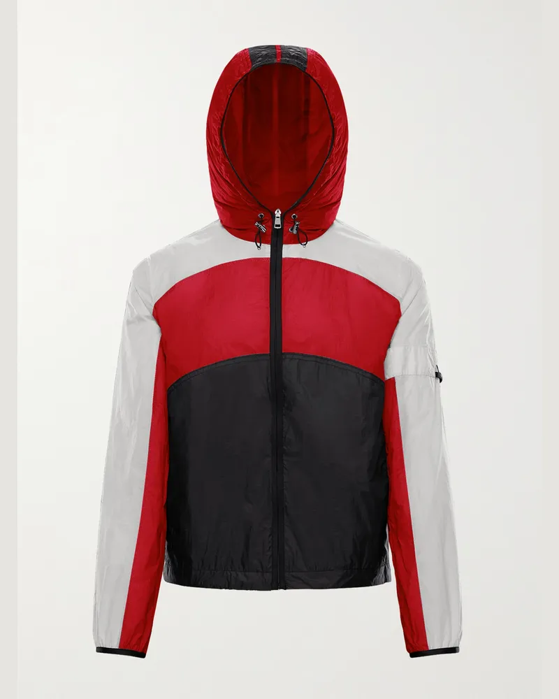 Moncler 5 Moncler Craig Green Clonophis Kapuzenjacke aus Nylon-Ripstop in Colour-Block-Optik Rot