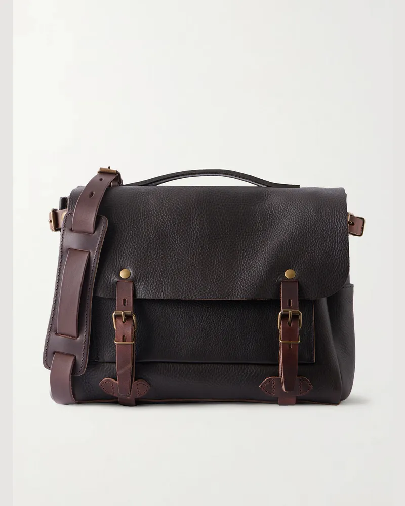 Bleu de Chauffe Eclair Full-Grain Leather Messenger Bag Brown