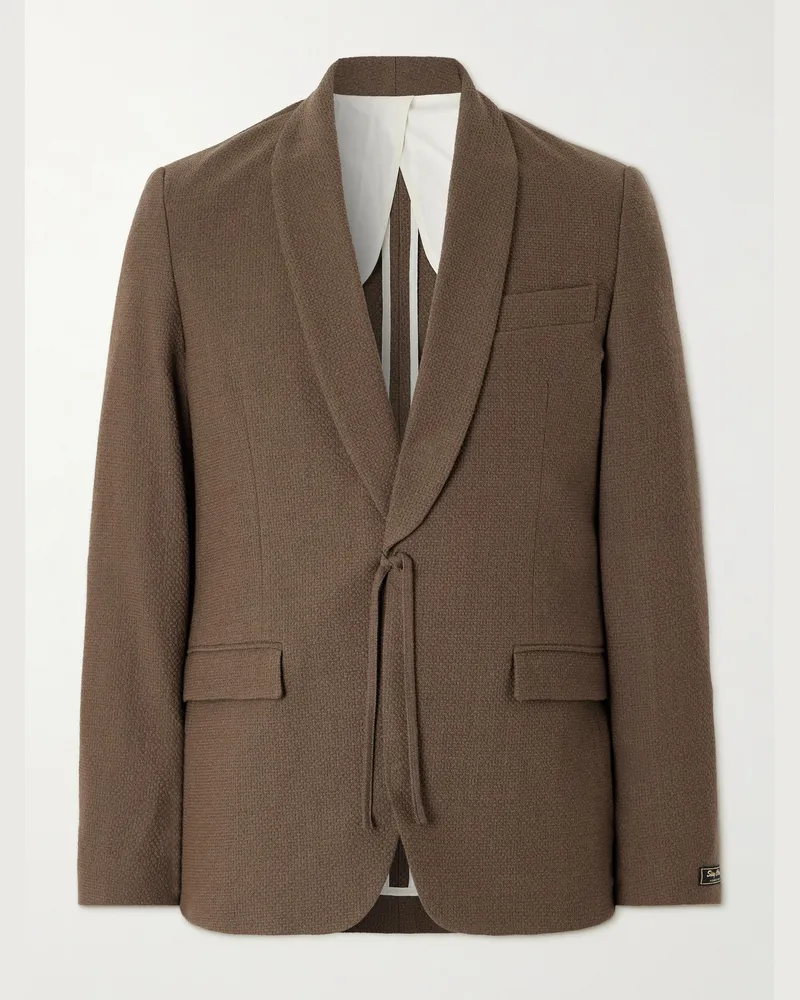 A Kind Of Guise Shinji Textured-Woven Suit Jacket Brown