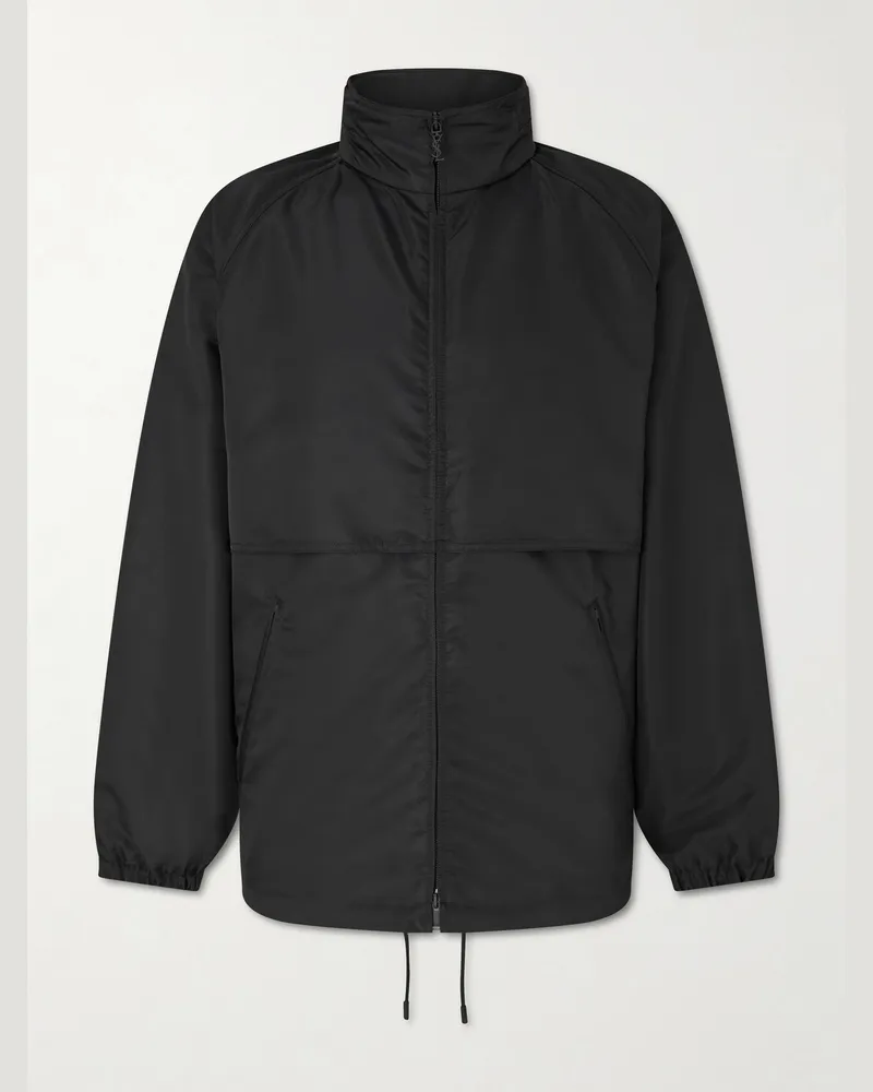 Saint Laurent Leather-Trimmed Shell Jacket Black