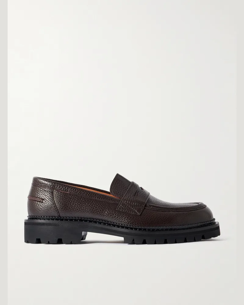 MR P. Jacques Pennyloafers aus vollnarbigem Leder Braun