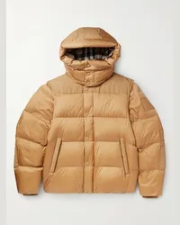 Burberry Wandelbare Daunenjacke aus gestepptem Shell mit Kapuze und Logoapplikation Neutral