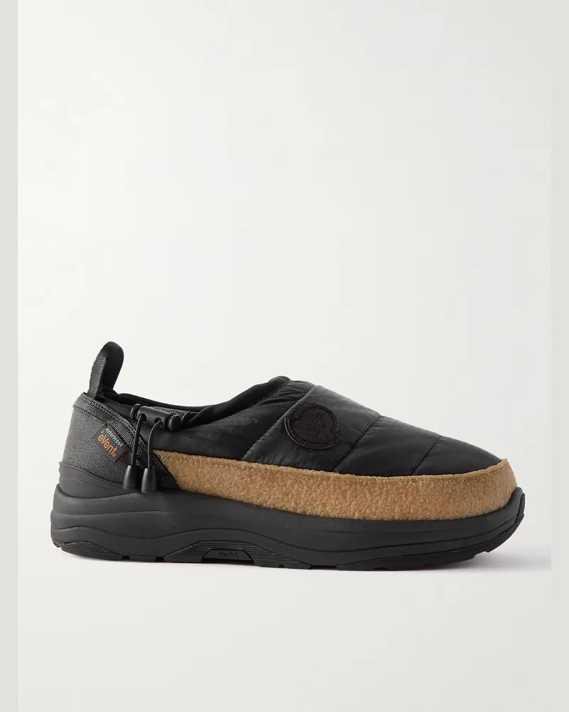 Moncler Suicoke 2 Moncler 1952 Pepper Quilted Nylon Loafers Black