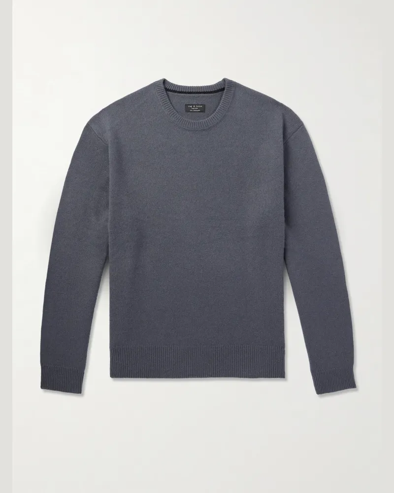 Rag & Bone Downing Pullover aus gebürstetem Kaschmir Blau