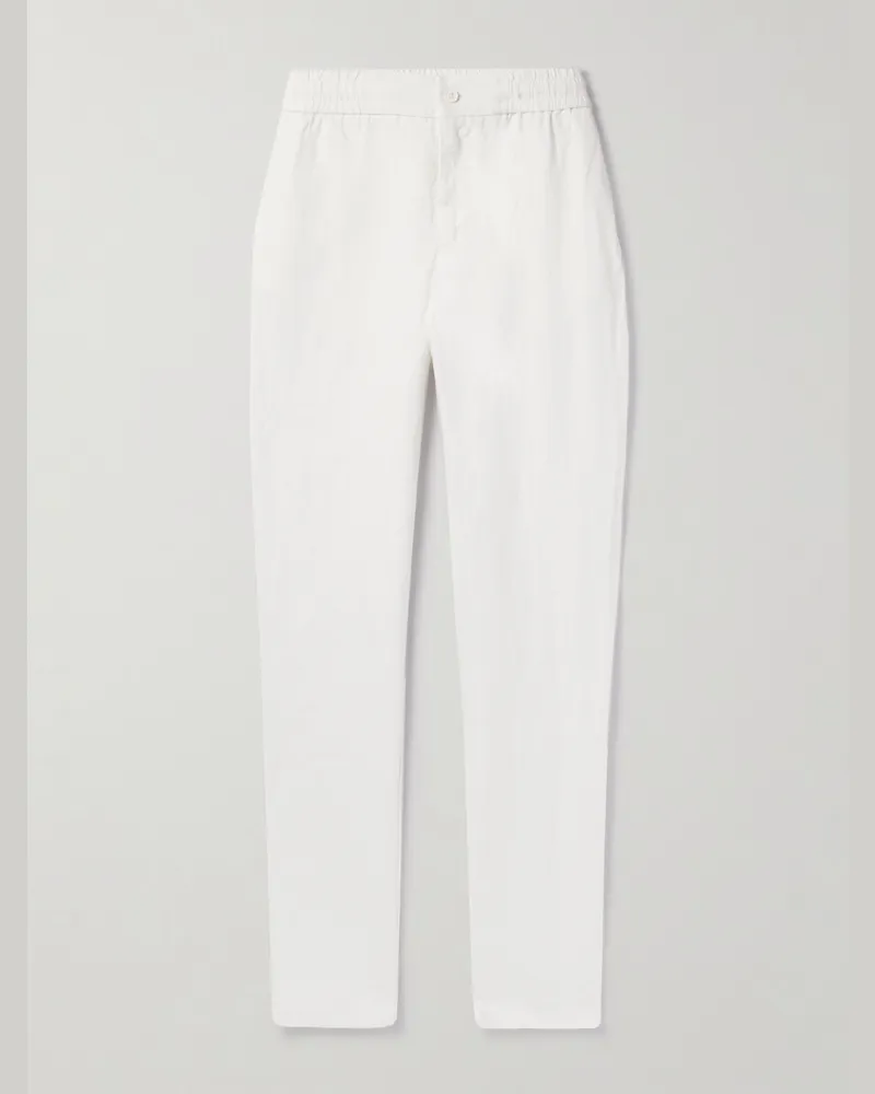 Orlebar Brown Cornell Straight-Leg Washed Linen Trousers White