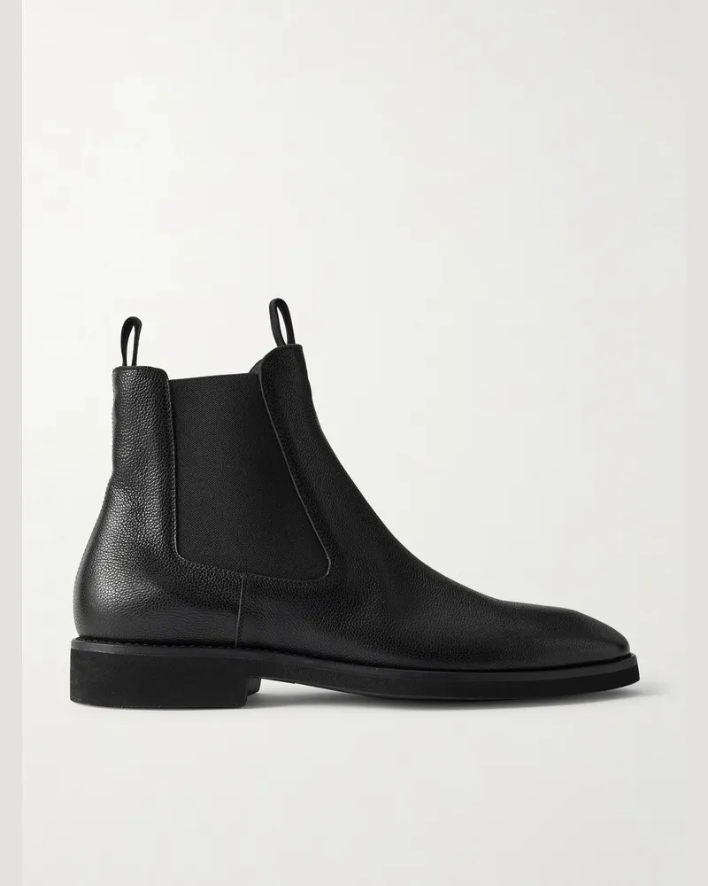 Tom Ford Owen Grained-Leather Chelsea Boots Black