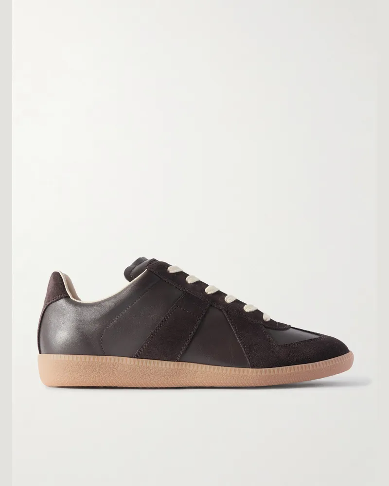 Maison Margiela Replica Sneakers aus Leder und Veloursleder Braun