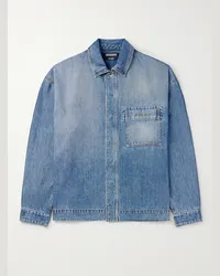 Jacquemus Jeanshemd mit Logostickerei Blau