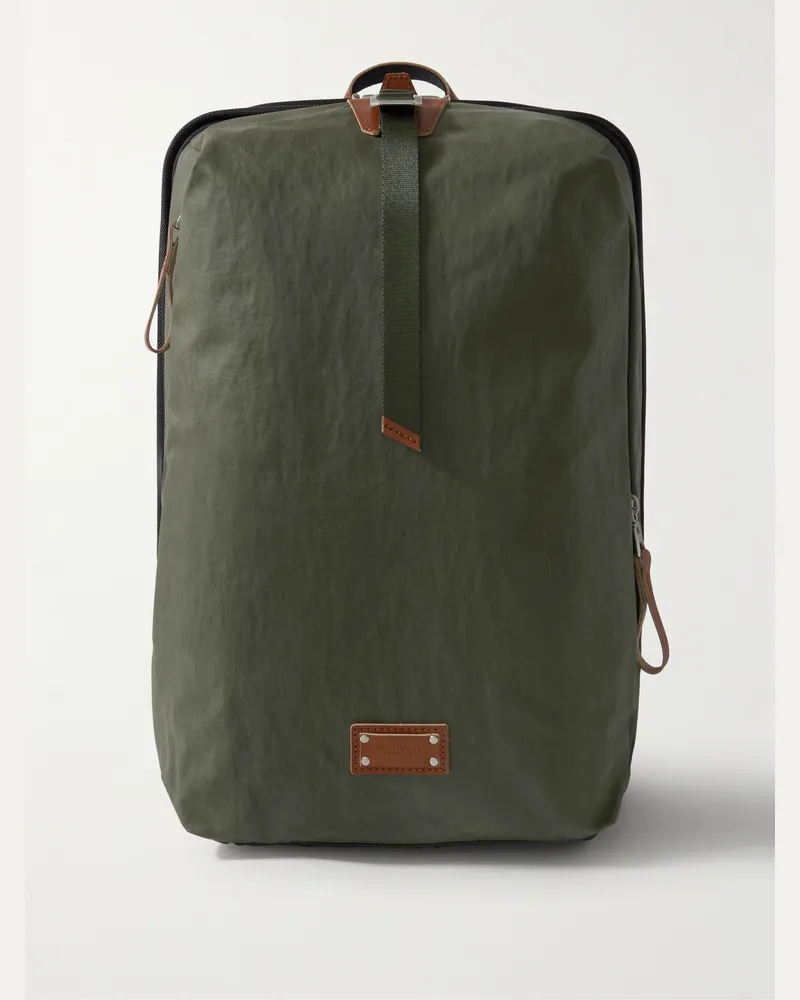 MASTER PIECE Bump L Rucksack aus CORDURA®-Nylon mit Besatz aus Canvas und Leder Grün