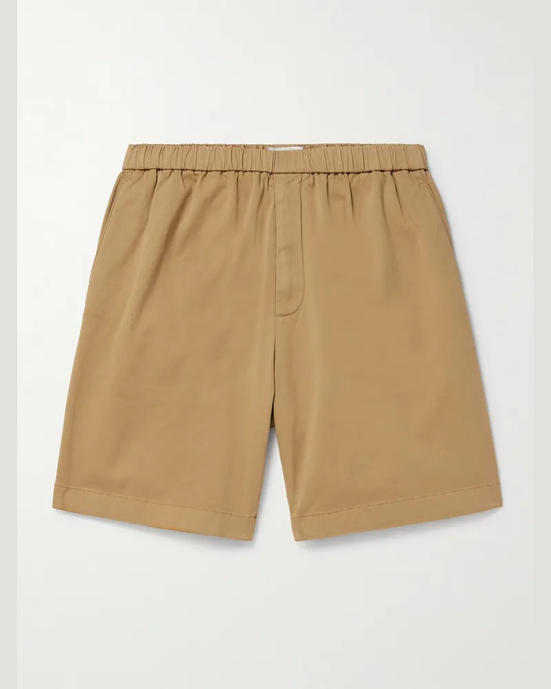 Boglioli Gerade geschnittene Bermudashorts aus Twill aus einer Baumwollmischung Braun