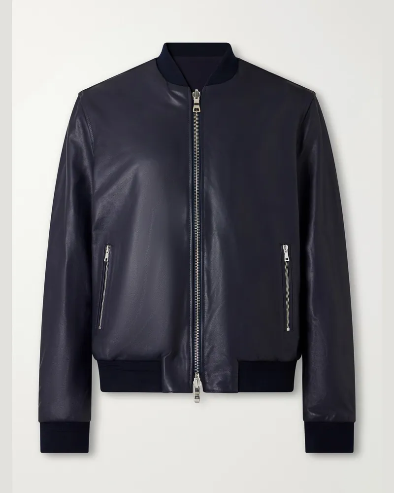MR P. Reversible Leather Jacket Blue