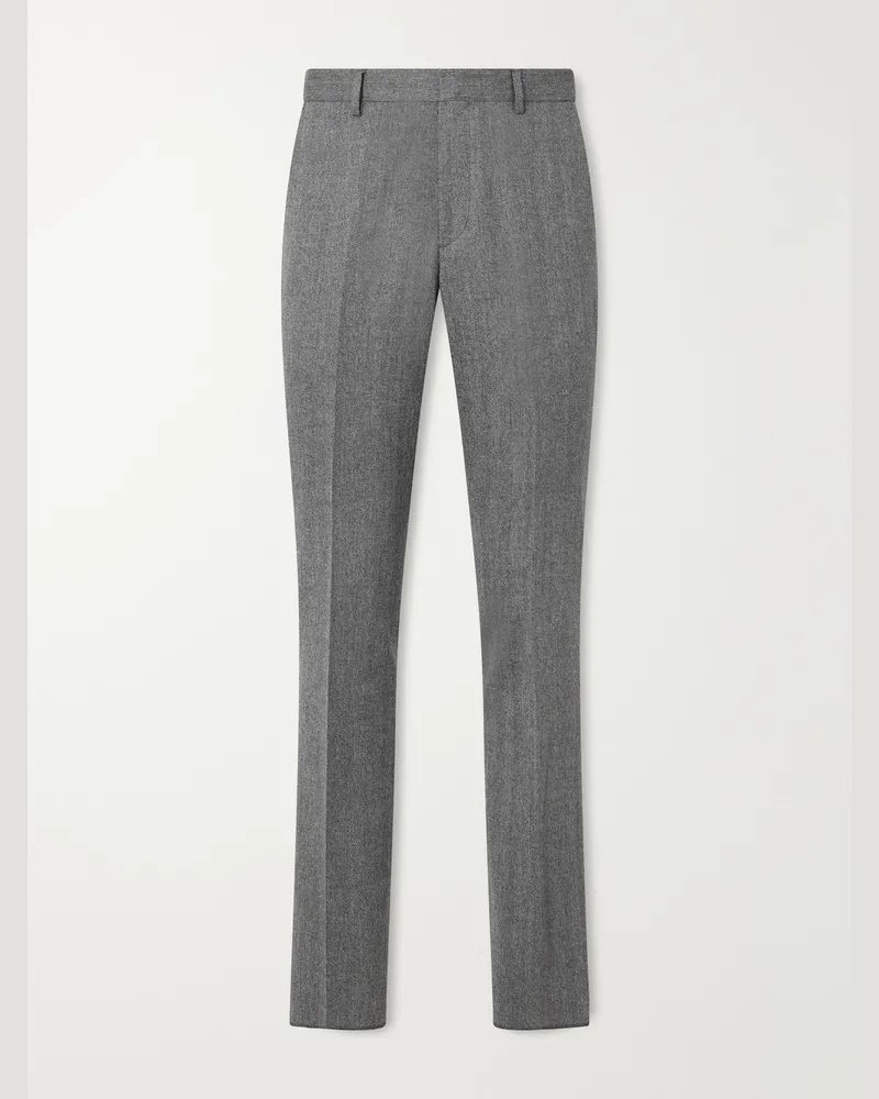 Paul Smith Brierley Straight-Leg Herringbone Wool and Cashmere-Blend Suit Trousers Gray