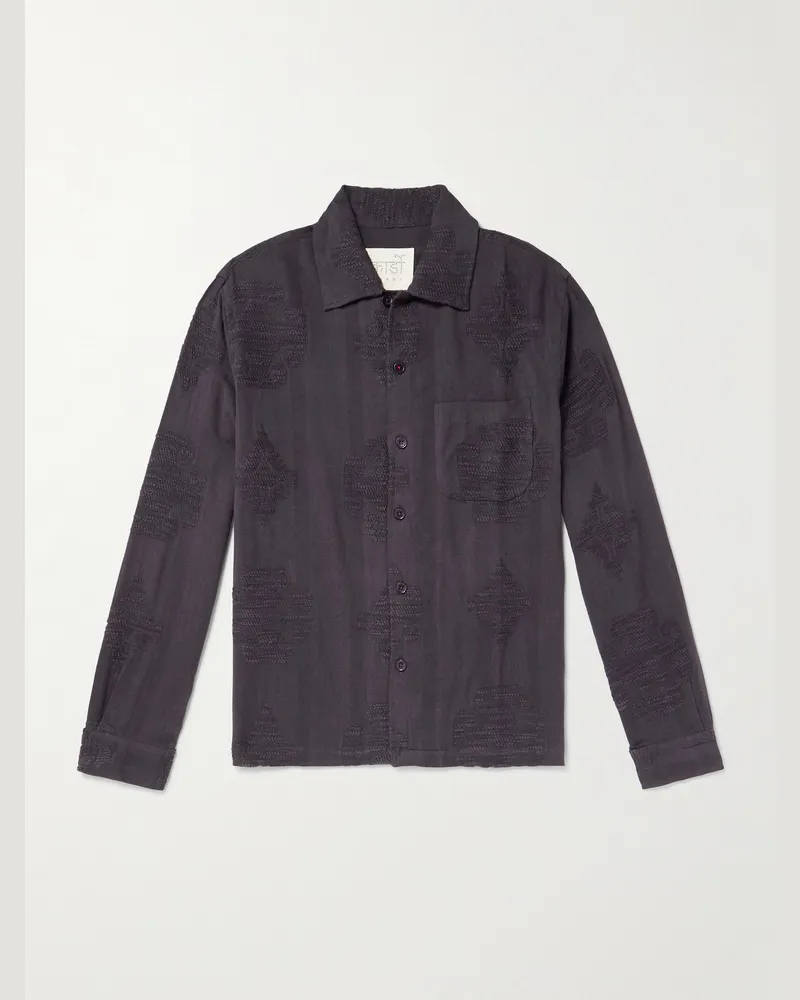 KARDO Martin Hemd aus Baumwoll-Jacquard Grau