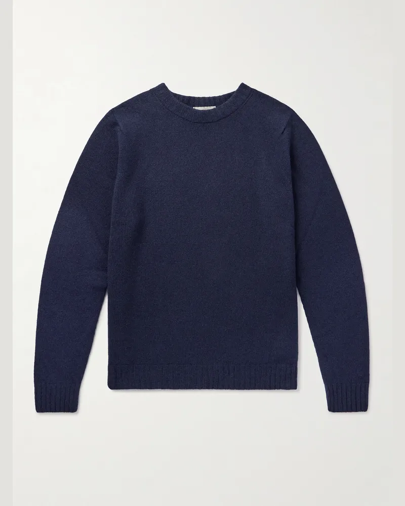 John Smedley Norfolk Recycled-Cashmere and Merino Wool-Blend Sweater Blue