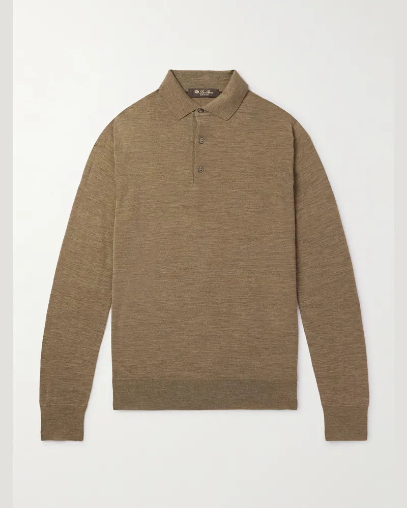Loro Piana Pullover aus Wish®-Wolle mit Polokragen Grün