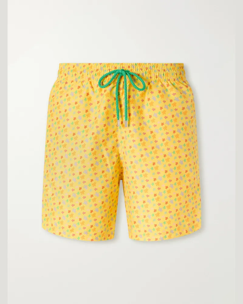Vilebrequin Moorea Straight-Leg Mid-Lenght Printed Shell Swim Shorts Printed Shell Swim Shorts Yellow