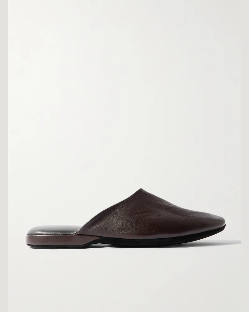 Charvet Nappa Leather Slippers Brown