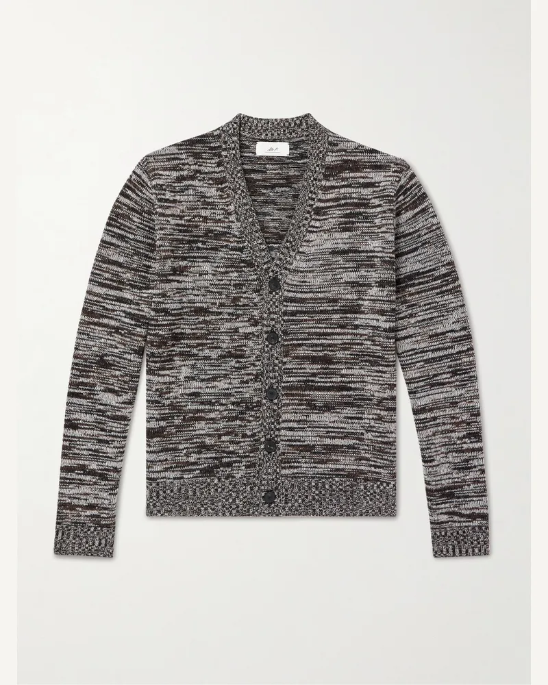 MR P. Gestreifter Cardigan aus Wolle Grau