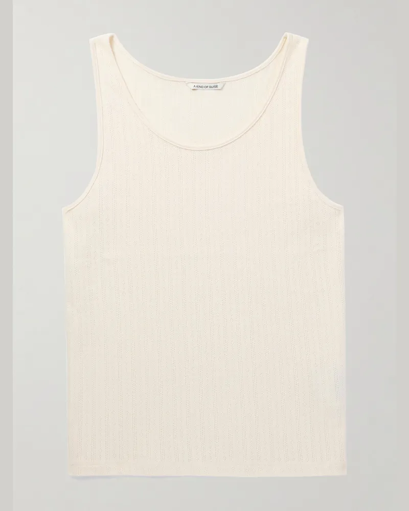 A Kind Of Guise Tomaso Tanktop aus Baumwolle in Pointelle-Strick Neutral