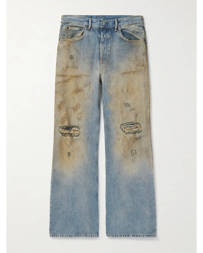 Acne Studios Weit geschnittene Jeans in Distressed-Optik Blau