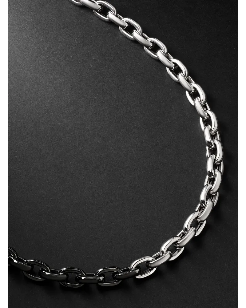 AS29 Bold Links Blackened White Gold Necklace Silber