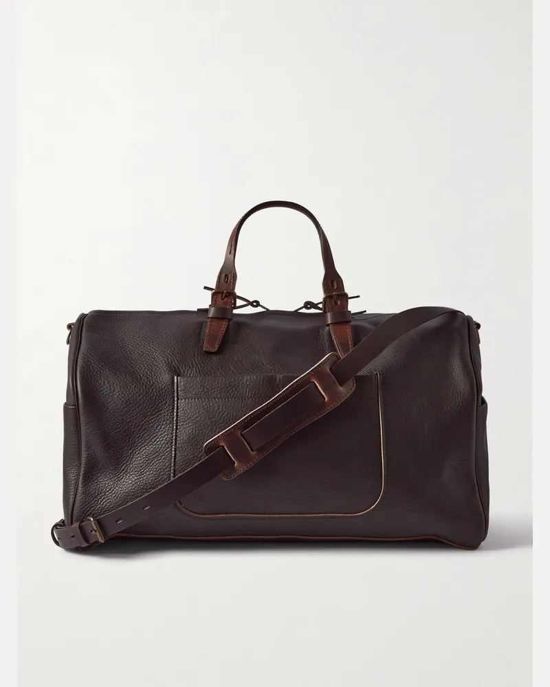 Bleu de Chauffe Weekender aus vollnarbigem Leder Braun