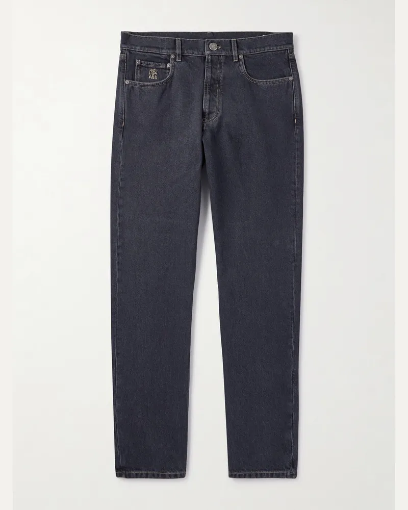 Brunello Cucinelli Gerade geschnittene Jeans Schwarz