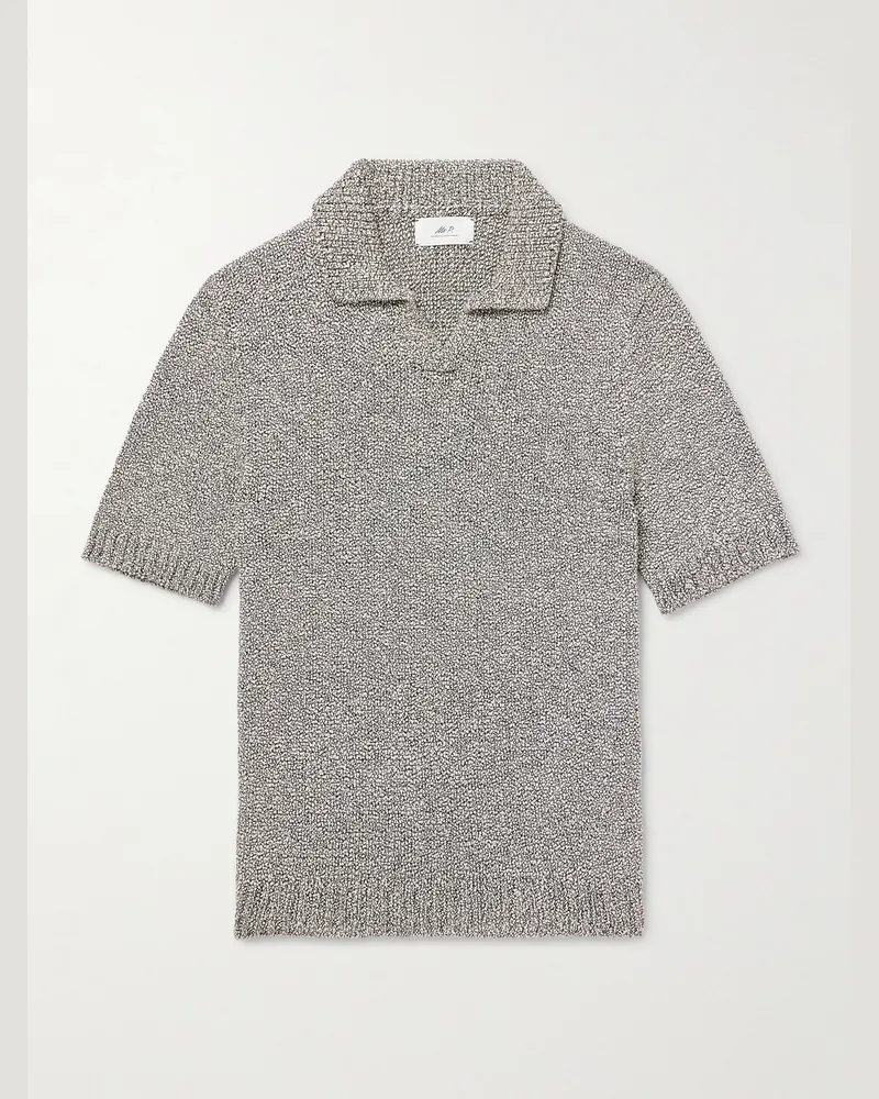 MR P. Organic Cotton-Bouclé Polo Shirt Gray