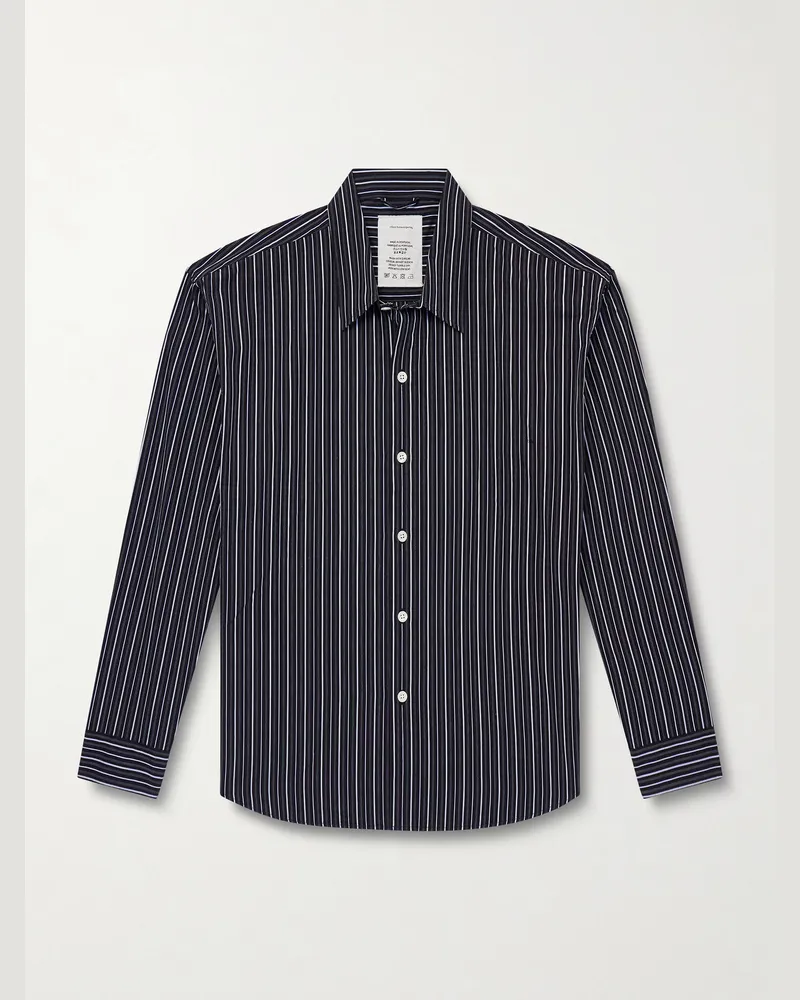 Mfpen Exact Hemd aus gestreifter Baumwollpopeline Schwarz