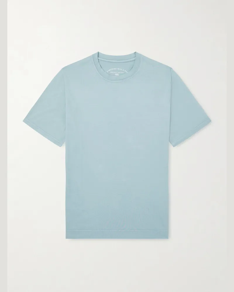 Fedeli Organic Cotton-Jersey T-Shirt Blue